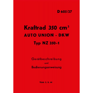 DKW NZ 350-1 Kraftrad Auto Union Betriebsanleitung