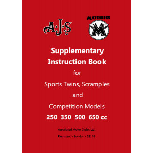 AJS Matchless Models 250/ 350/ 500/ 650 ccm Instruction Book
