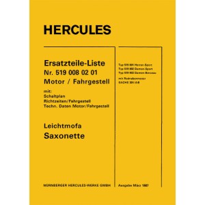 Hercules Leichtmofa Saxonette Ersatzteilkatalog