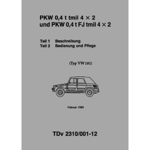 VW 181 Bundeswehr-Kübelwagen Betriebsanleitung