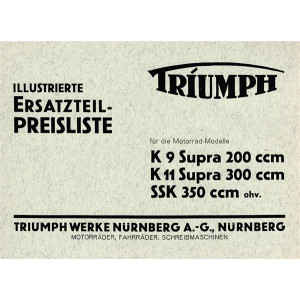 Triumph K9 Supra  und K11 Supra Ersatzteilliste