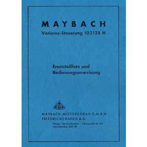 Maybach Variorex-Steuerung 102 128 H, Betriebsanleitung und Ersatzteilkatalog