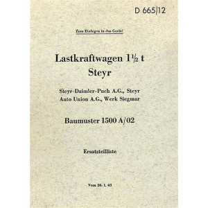 Steyr LKW 1,5t Typ 1500 A/02 Ersatzteilkatalog