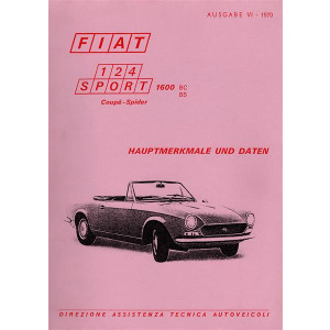 Fiat 124 Sport Spider/ Coupé 1600, BC 1, BS 1, "Hauptmerkmale und Daten"