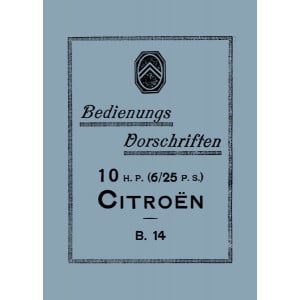 Citroen 10 H.P B. 14 Betriebsanleitung