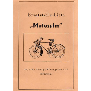 NSU Motorfahrrad Motosulm Ersatzteilkatalog