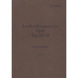 Opel LKW 1,5t Typ 2,5-32 Ersatzteilkatalog