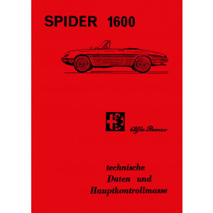 Alfa Romeo Spider 1600 Technische Daten und Hauptkontrollmaße