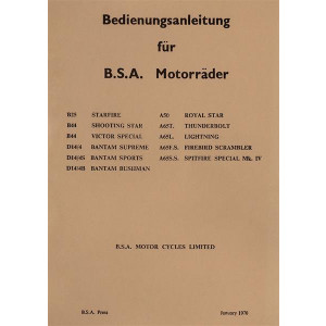 BSA Alle Modelle 1970, Betriebsanleitung