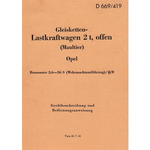 Opel Gleisketten LKW mit 2t Betriebsanleitung