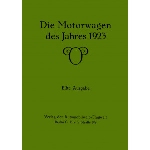Die Motorwagen des Jahres 1923