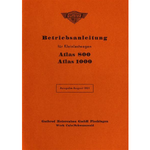 Gutbrod Atlas 800 und Atlas 1000 Betriebsanleitung