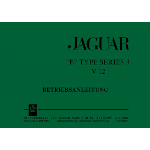 Jaguar E-Type Series 3 V-12, Betriebsanleitung