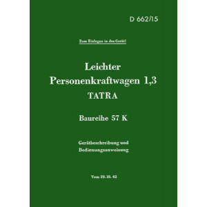 Tatra PKW 1,3 Baureihe 57K Betriebsanleitung