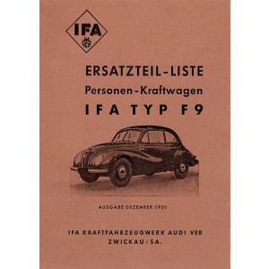 IFA F9 Ersatzteilkatalog