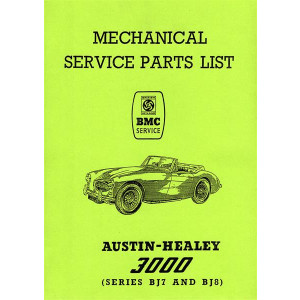 Austin 3000 MK II/ III Roadster Serie BJ 7/ BJ 8 Ersatzteilkatalog