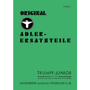 Adler Trumpf-Junior Typ 1E Ersatzteilkatalog