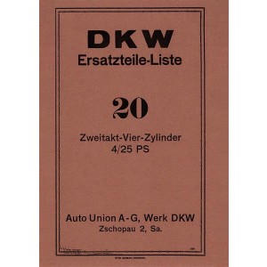 DKW Typ 4/25 PS Ersatzteilkatalog