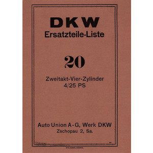 DKW Typ 4/25 PS Ersatzteilkatalog