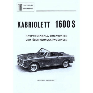 Fiat 1600 S Cabrio Reparaturanleitung 