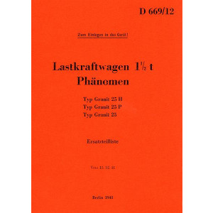 Phänomen Granit 25 LKW 1,5 Tonnen Ersatzteilkatalog