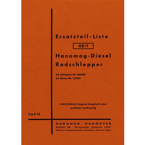 Hanomag Radschlepper R22 Ersatzteilkatalog