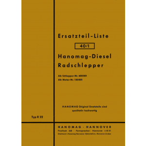Hanomag Radschlepper R22 Ersatzteilkatalog