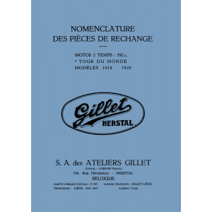 Gillet 350 ccm Modelle 1928/ 1929 Ersatzteilkatalog