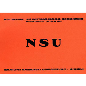 NSU 4 PS, Zweizylinder, 3-Gang, Touren-Modell, Ersatzteilkatalog