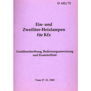 Ein- und Zweiliter-Heizlampen für KFZ Bedienungsanweisung und Ersatzteilliste