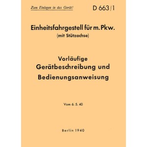 Horch - Einheitsfahrgestell für m. PKW mit Stützachse, Betriebsanleitung