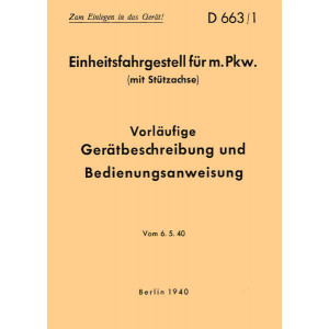 Horch Einheitsfahrgestell für PKW Betriebsanleitung