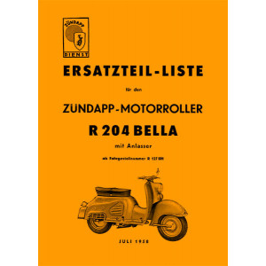 Zündapp Bella R204 Ersatzteilkatalog