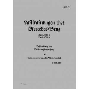 Mercedes Benz Lastkraftwagen 1 1/2 t Typ L 1500S/1500A Betriebsanleitung