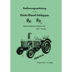 Deutz D30 und D30S Diesel-Schlepper Betriebsanleitung