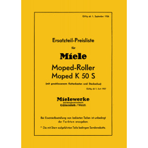 Miele Moped K50S Ersatzteilkatalog