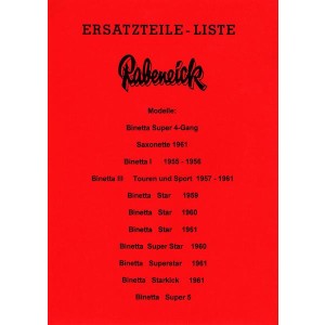 Rabeneick Modelle von 1955 bis 1961 Ersatzteilliste 