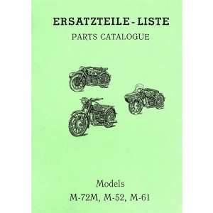 Moskva M-72M, M-52, M-61 Sidecar Bike Spare Parts List