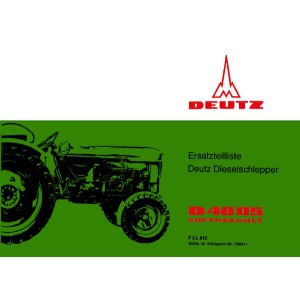 Deutz D4005 Dieselschlepper Ersatzteilkatalog