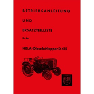 Hela (Herrmann Lanz) D415 Betriebsanleitung Ersatzteilkatalog