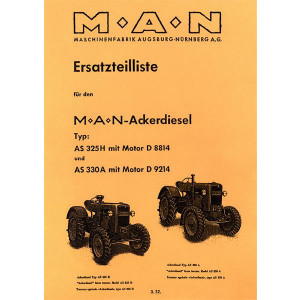 MAN Ackerdiesel Typ AS 325 H und AS 330 A Ersatzteilkatalog