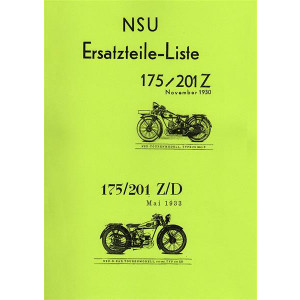 NSU Ersatzteilliste 175/201 Z und 175/201 Z/D