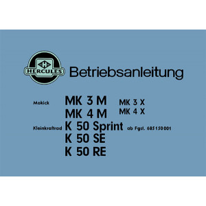 Hercules MK3M MK4M MK3X MK4X K50 Sprint K50SE K50RE Betriebsanleitung