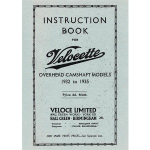 Velocette Models 1932-1935 Instruction Book