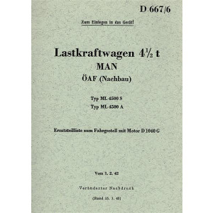 MAN Lastkraftwagen 4 1/2  t, Ersatzteilliste