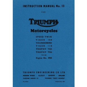 Triumph Motorcycles Instruction Manual 1957