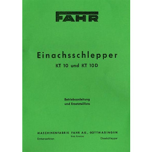 Fahr KT10 KT10D Betriebsanleitung und Ersatzteilkatalog