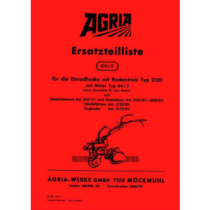 Agria 2100 Ersatzteilliste