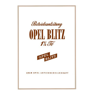 Opel Blitz 1,5 t, Betriebsanleitung