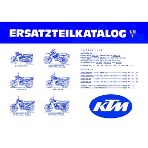 KTM Motorfahrzeugbau Sport Mofa SM 25, Mokick 50 MS, Bora 25/50, 50 MS/L, 80 RSL/-F, 50/80 RLW Ersatzteilkatalog